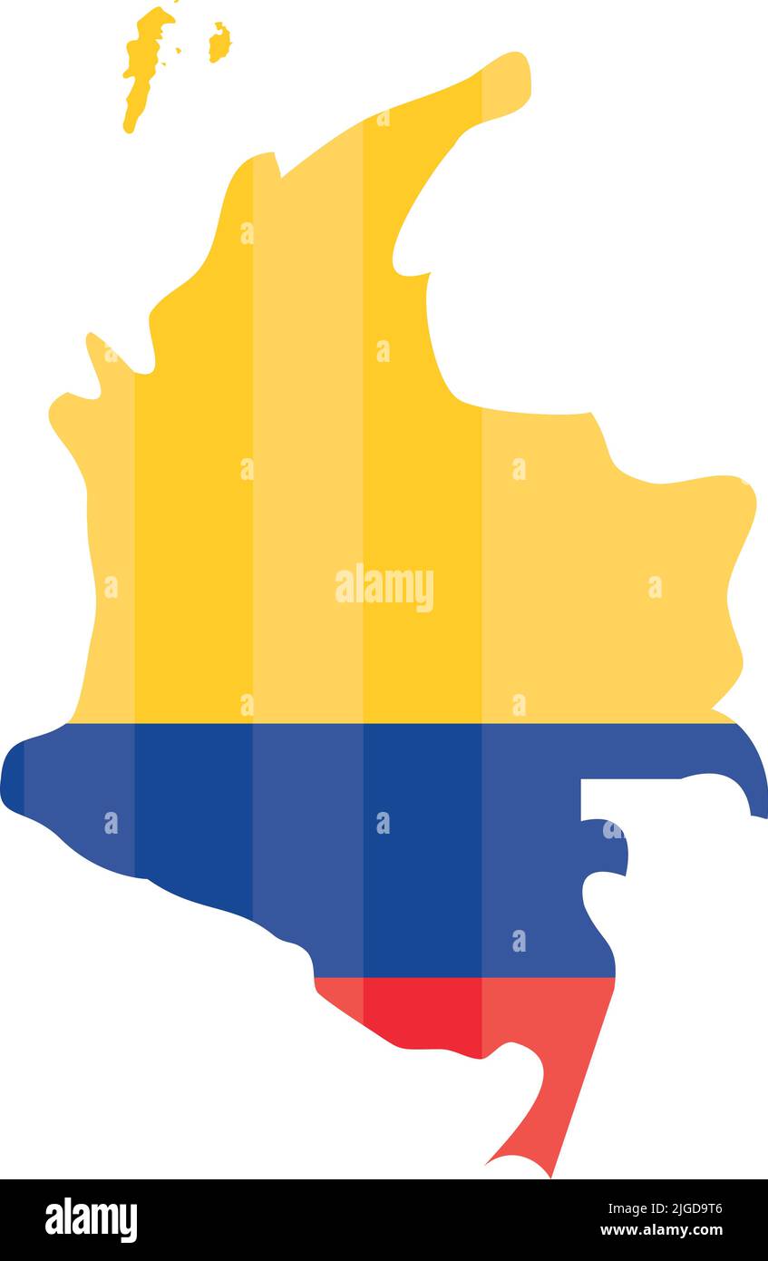 drapeau colombien sur la carte Illustration de Vecteur