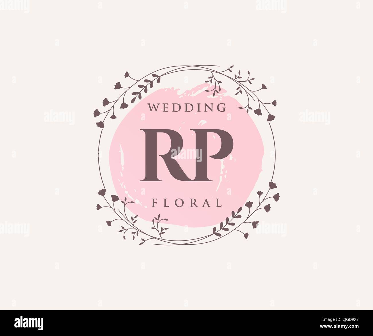 RP initiales lettre mariage monogramme logos modèle, dessin à la main moderne minimalistes et modèles floraux pour cartes d'invitation, Enregistrer la date, élégant Illustration de Vecteur