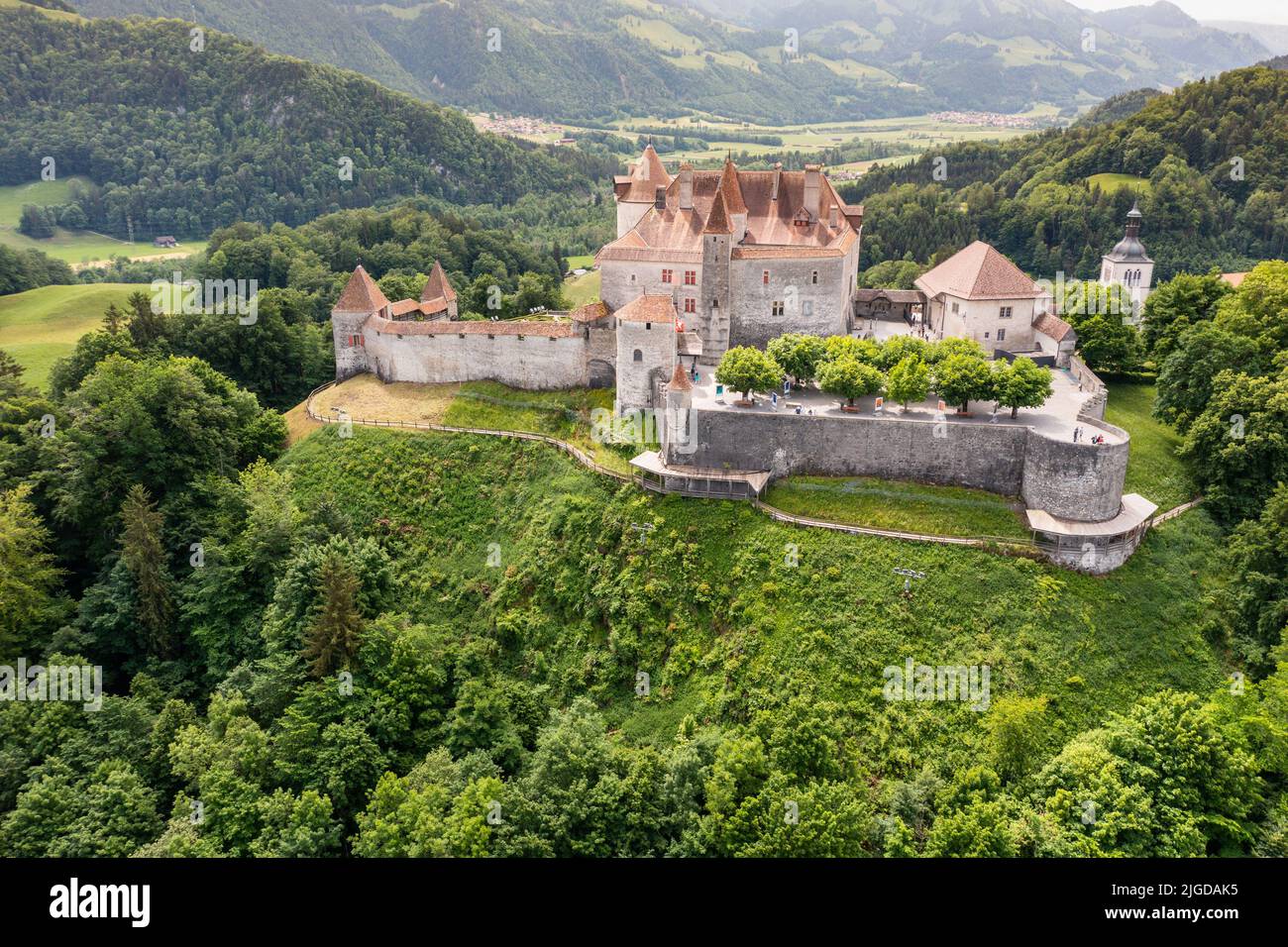 Château de Gruyères, Château de Gruyères, Gruyères, Suisse Banque D'Images