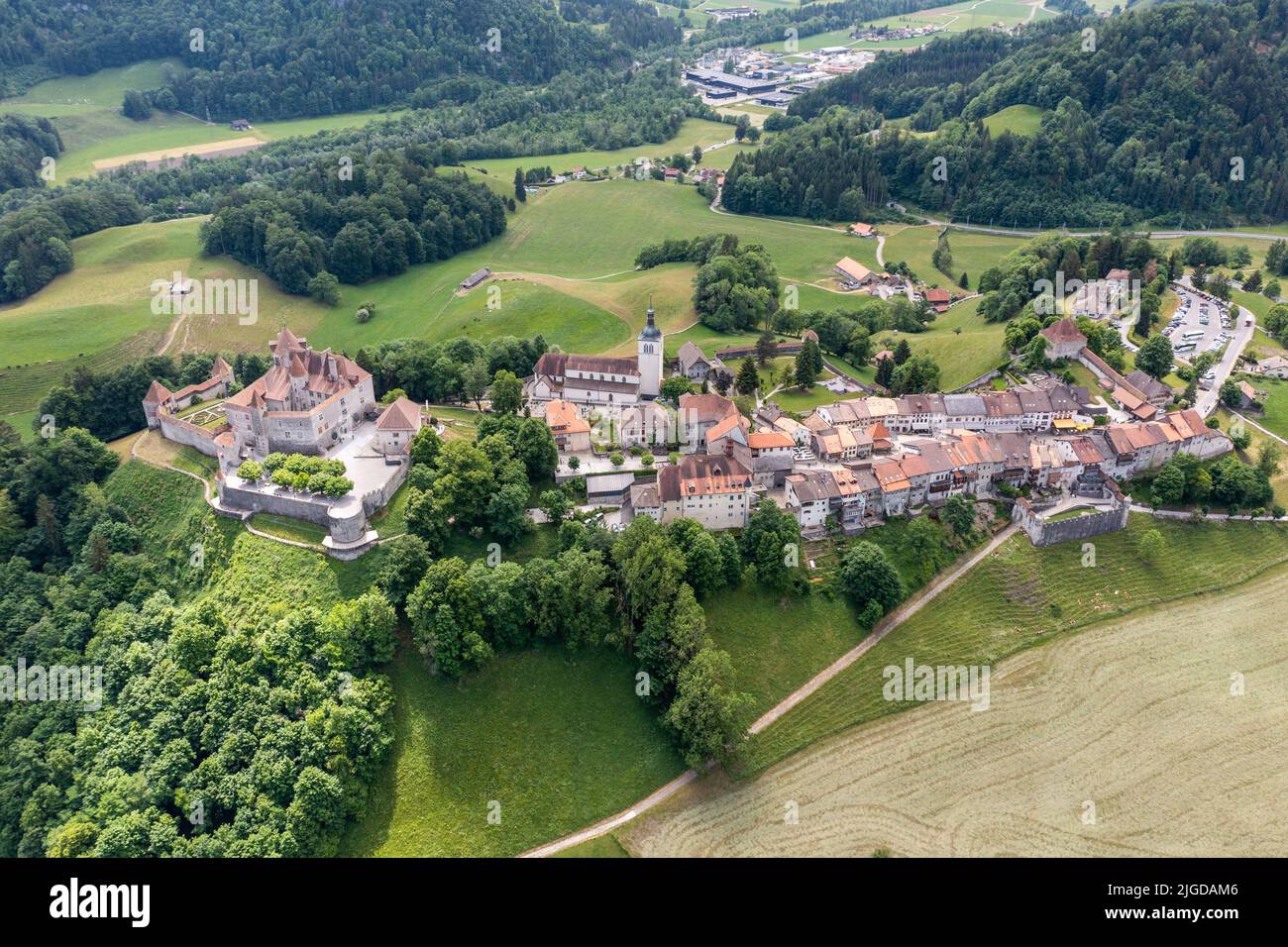 Château de Gruyères, Château de Gruyères, Gruyères, Suisse Banque D'Images