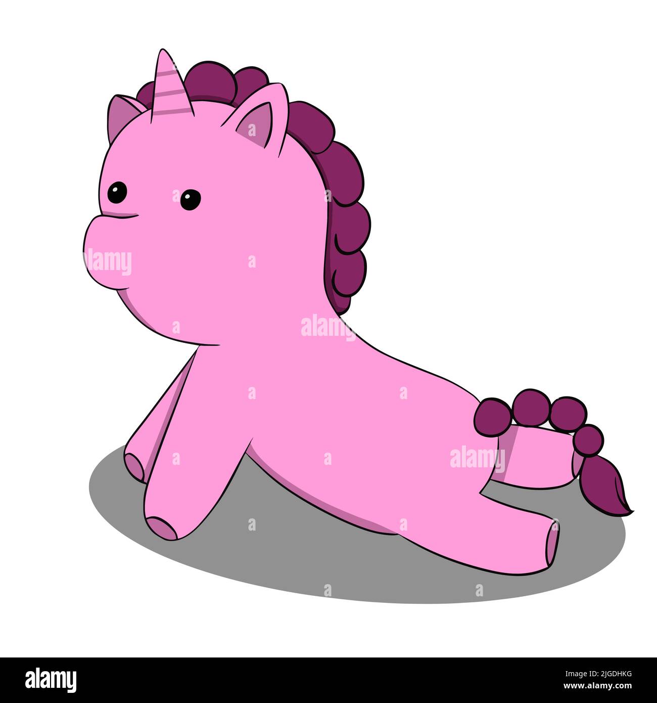 Rose licorne faisant de la forme physique yoga vecteur graphique Illustration de Vecteur