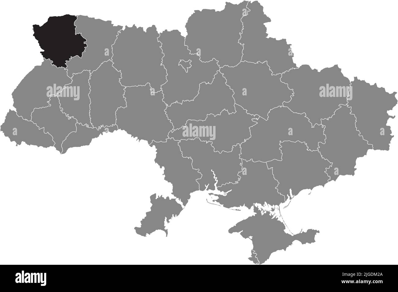 Carte de localisation de VOLYN OBLAST, UKRAINE Illustration de Vecteur