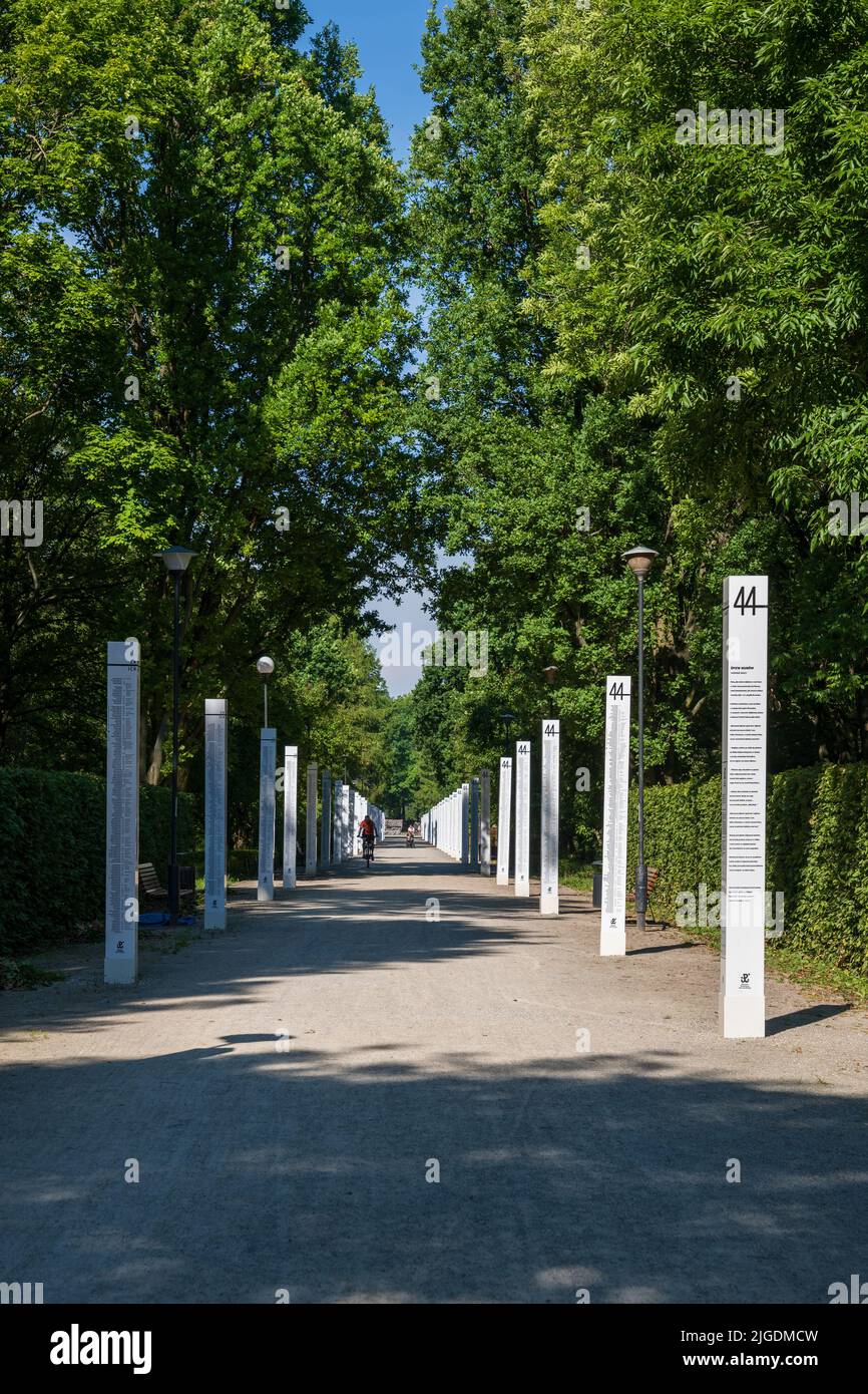 Le parc des insurgés de Varsovie (parc Powstańców Warszawy) dans le district de Wola, ville de Varsovie, en Pologne. Banque D'Images