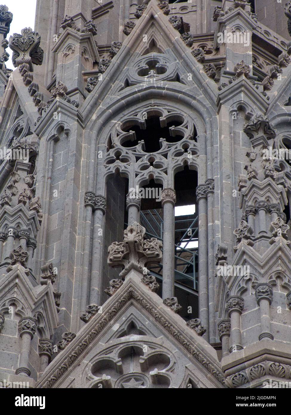 Détail de la cathédrale San Juan Bautista, point de repère de la ville, Arucas, Grand Canary, îles Canaries, Espagne, Europe Banque D'Images