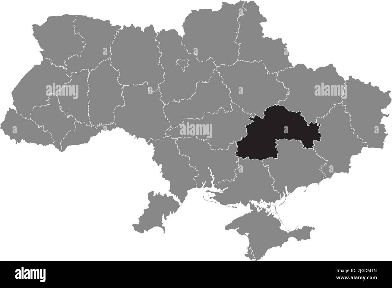 Carte de localisation de DNIPROPETROVSK (SICHESLAV) OBLAST, UKRAINE Illustration de Vecteur