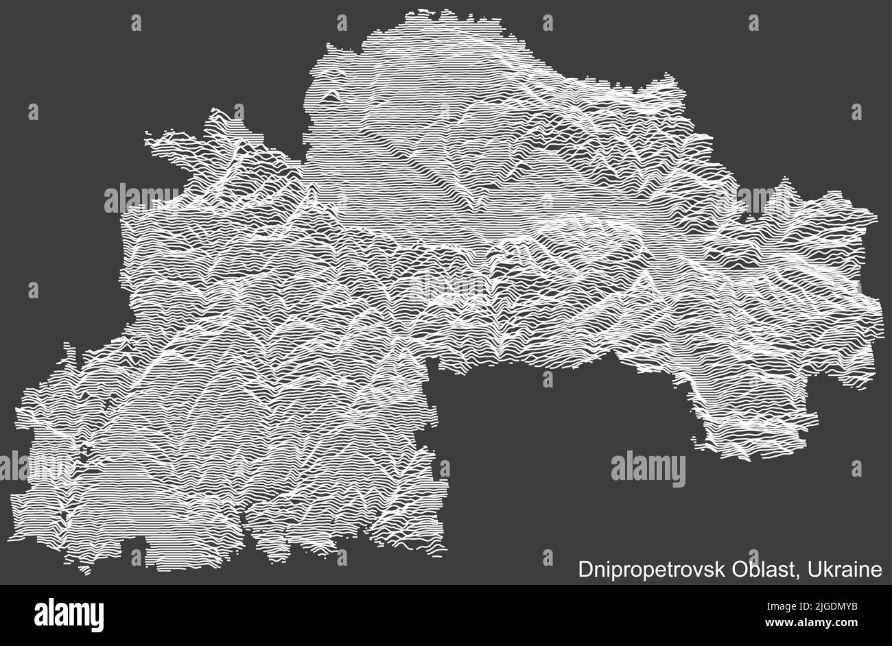 Carte topographique de l'OBLAST DE DNIPROPETROVSK (SICHESLAV), UKRAINE Illustration de Vecteur