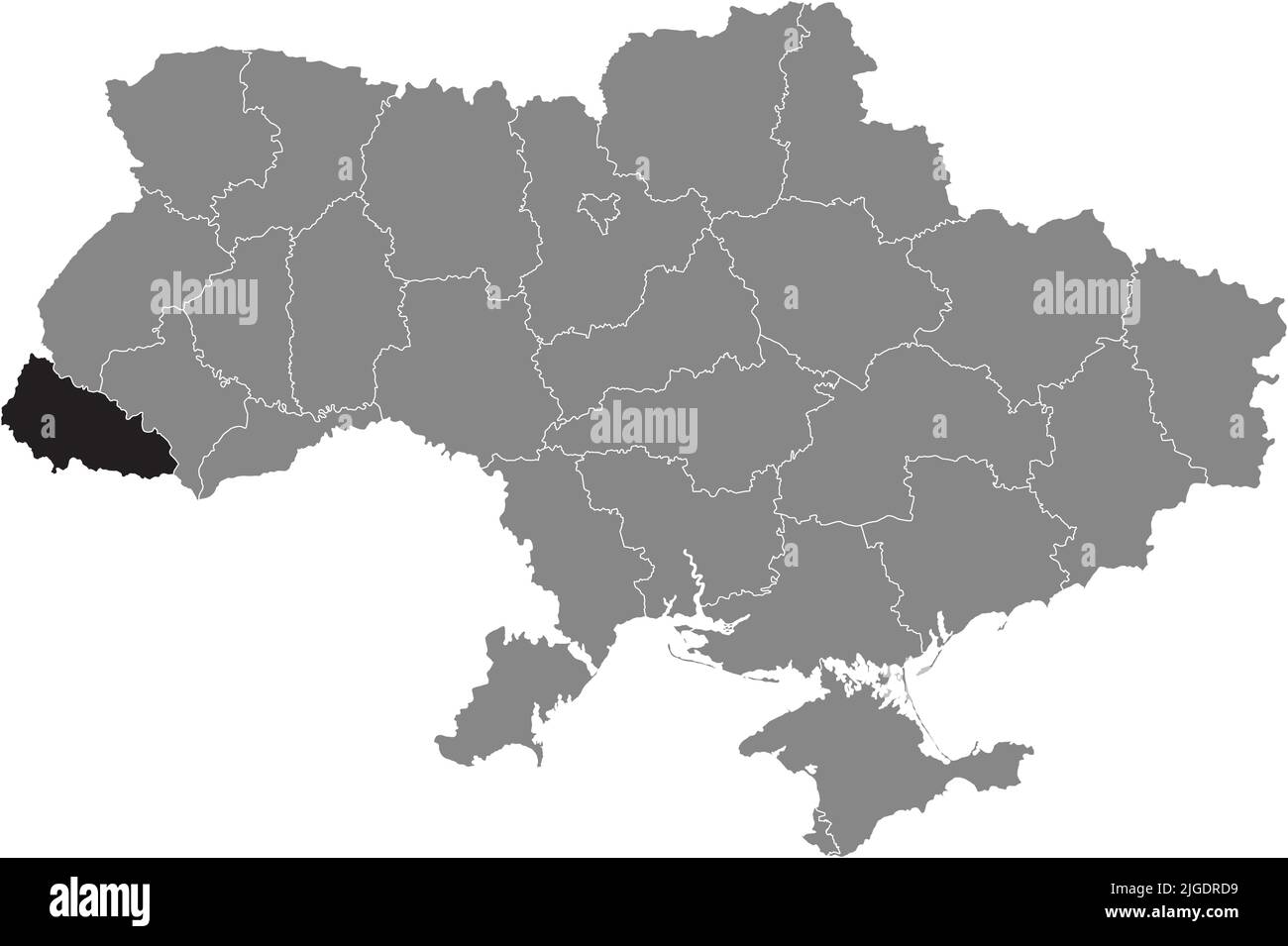 Carte de localisation de ZAKARPATTIA OBLAST, UKRAINE Illustration de Vecteur