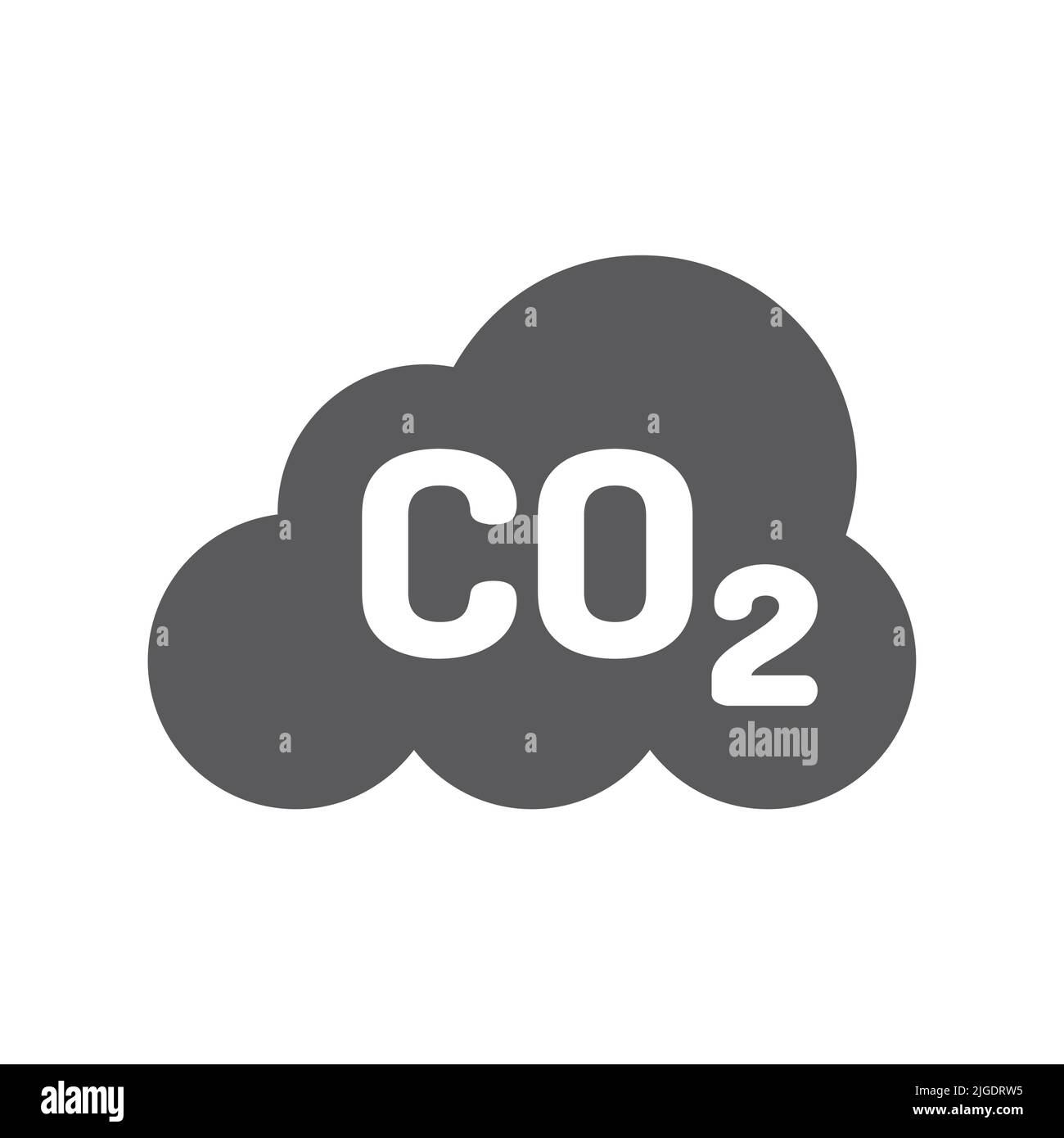 Icône de vecteur noir de dioxyde de carbone. CO2 symbole de nuage, de pollution et d'émission. Illustration de Vecteur