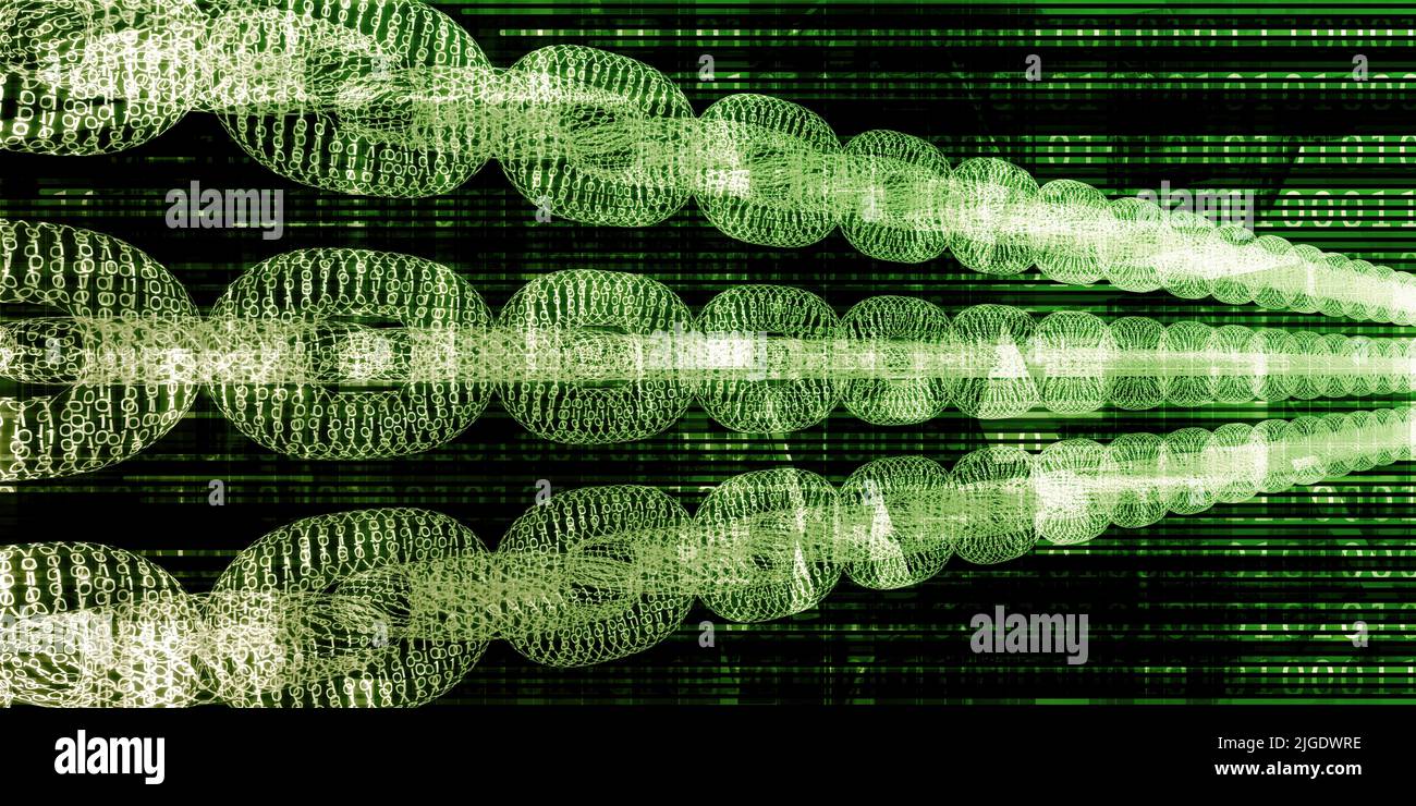 Blockchain ou bloquer la technologie Technologies Chaîne Concept Banque D'Images
