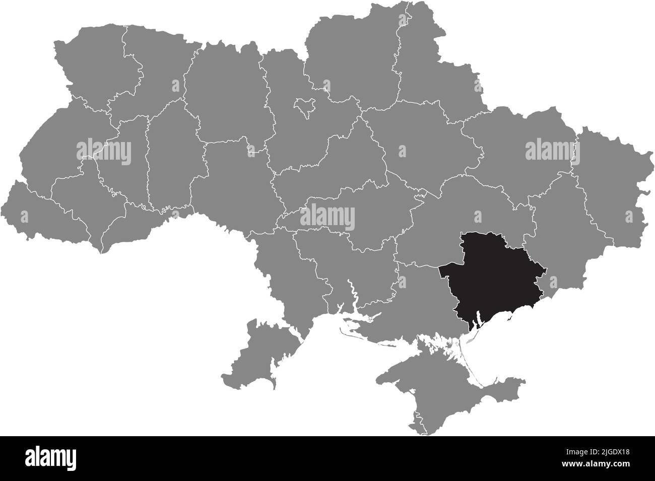 Carte de localisation de ZAPORIZHIA OBLAST, UKRAINE Illustration de Vecteur