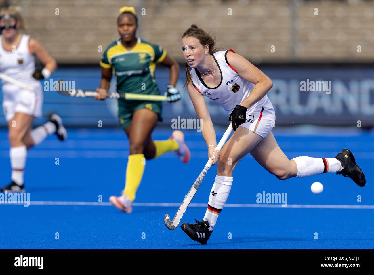 AMSTERDAM - Amélie Wortmann (GER) pendant le match entre l'Allemagne et l'Afrique du Sud à la coupe du monde de hockey au stade Wagener, sur 9 juillet 2022 à Amsterdam, pays-Bas. ANP SANDER KING Banque D'Images