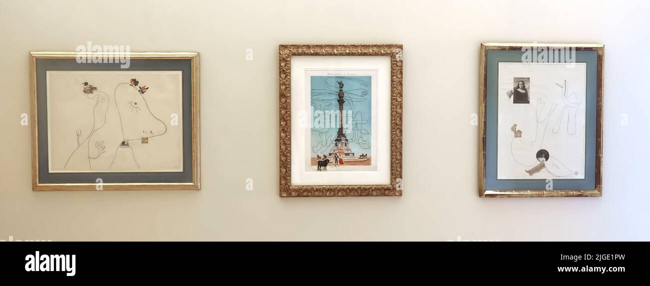 Intérieur du musée Serralves à Porto - exposition Joan Miro Banque D'Images