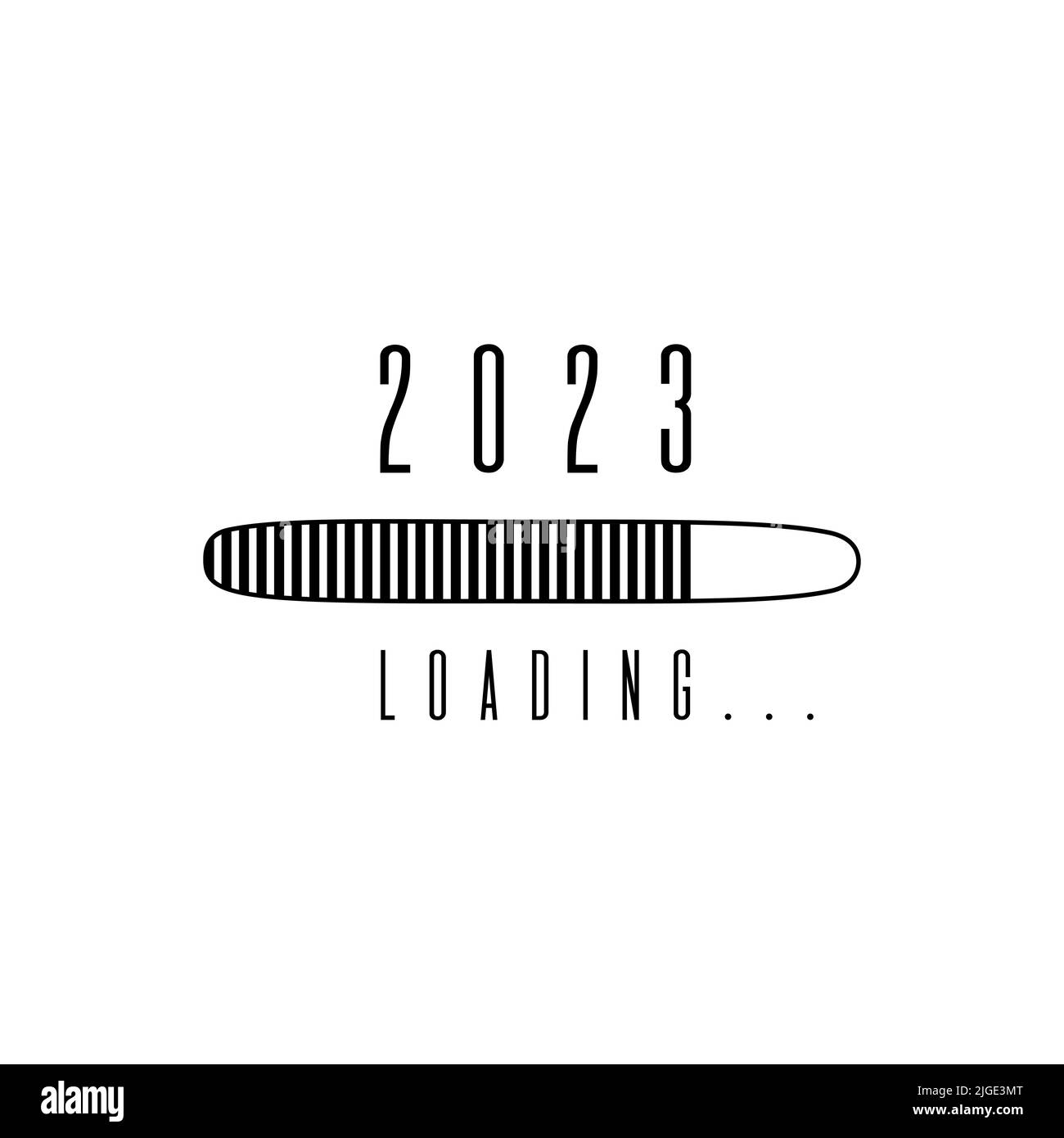 Chargement du nouvel an 2023. Affiche du nouvel an 2023 sur fond clair. Illustration vectorielle de la nouvelle année 2023. Illustration de Vecteur