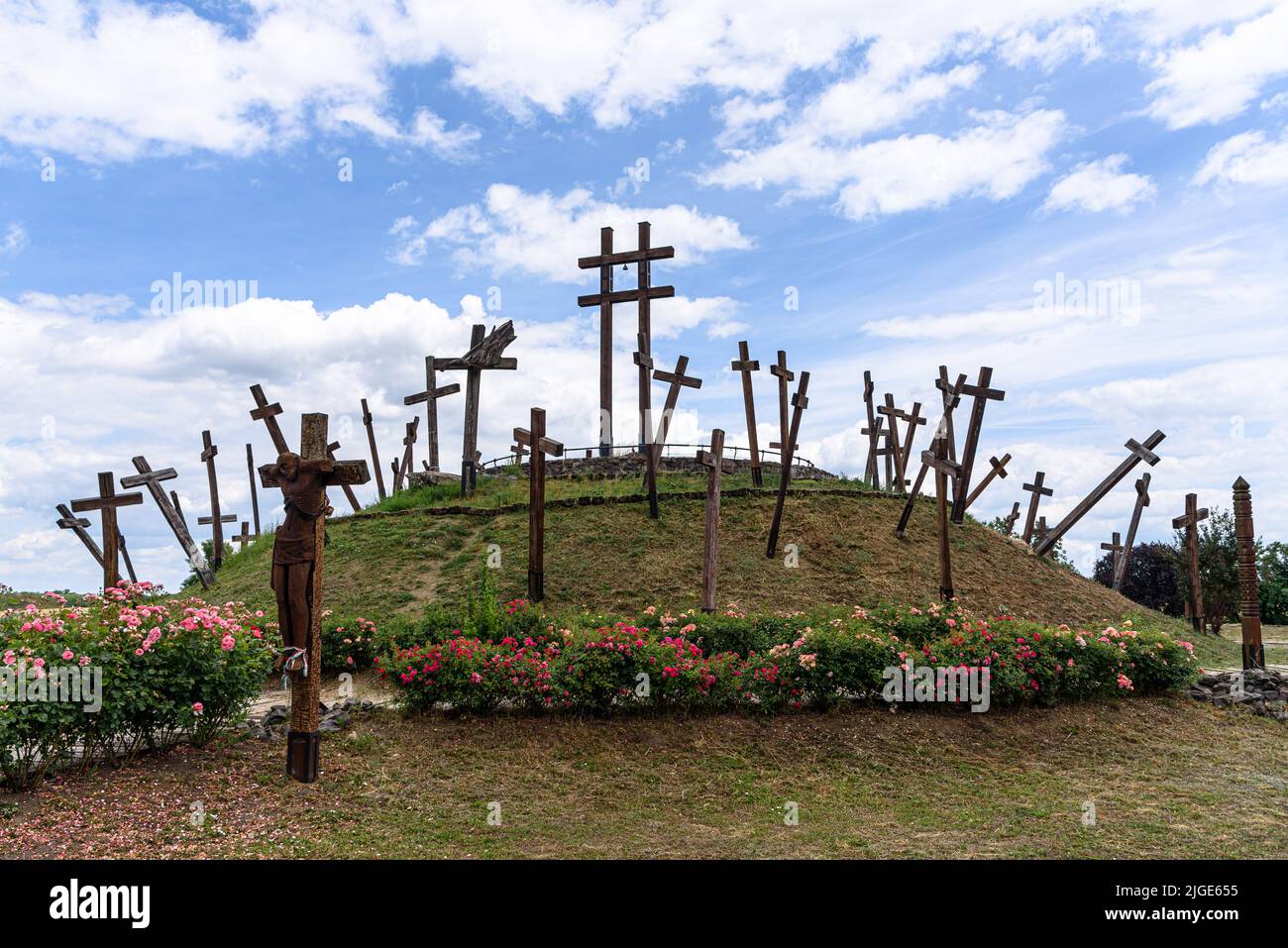 Le Muhi Memorial Park en Hongrie, à la mémoire de la bataille de Mohi de 1241 Banque D'Images