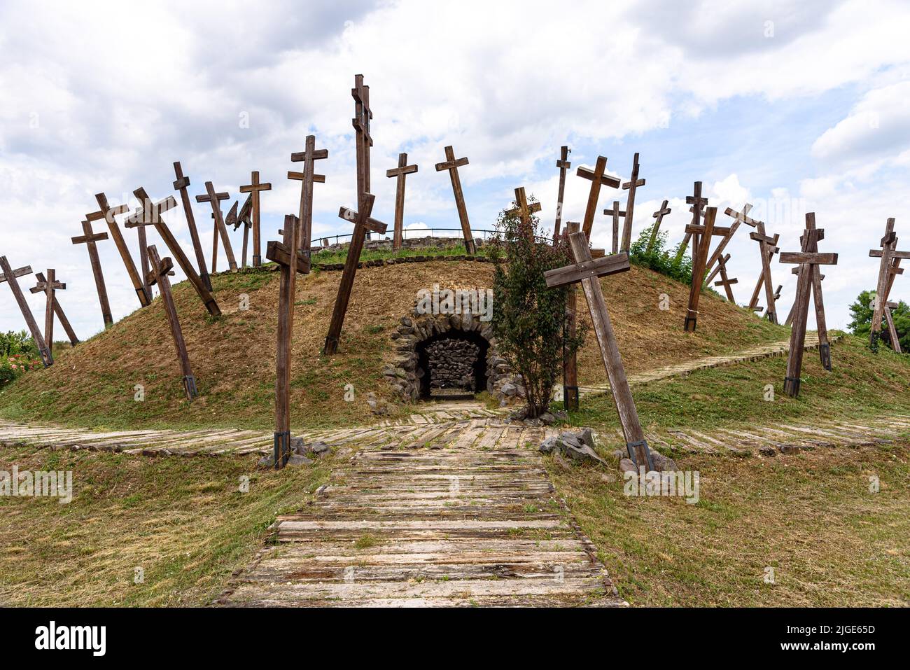 Le Muhi Memorial Park en Hongrie, à la mémoire de la bataille de Mohi de 1241 Banque D'Images