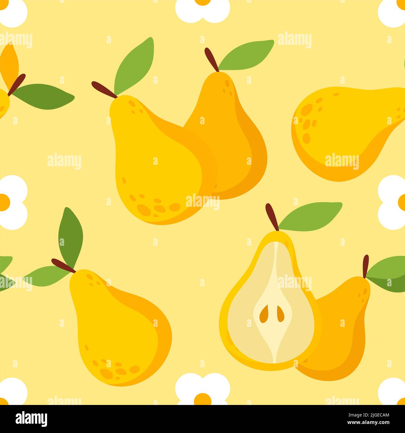 Motif poire sans coutures. Idéal pour l'emballage, le papier peint pour votre maison, le design de mode et bien plus encore Banque D'Images