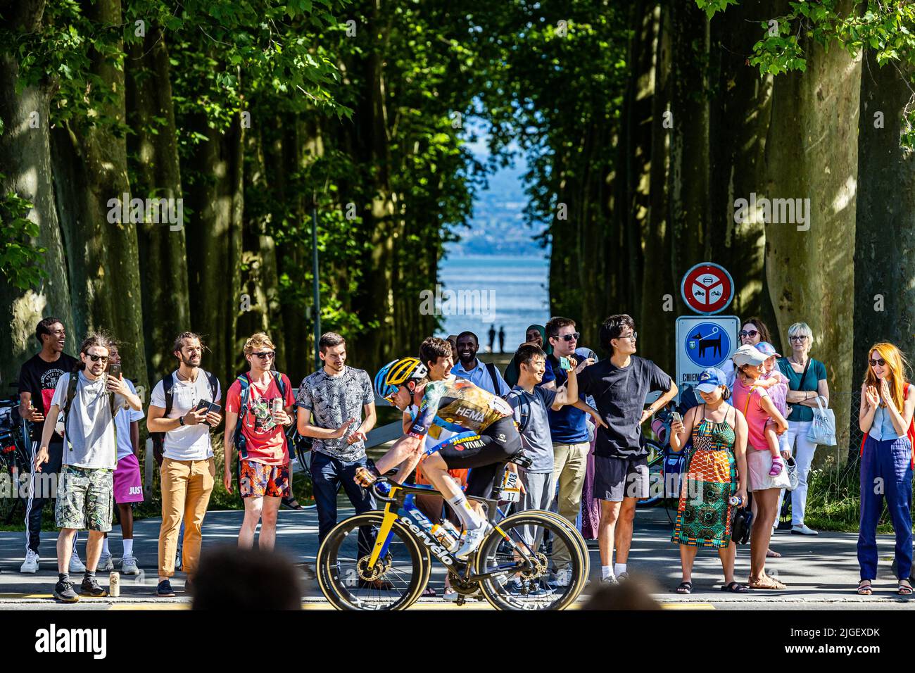 Ecublens, Suisse - juillet 9 2022 : Tour de France 2022, étape 8 Photo