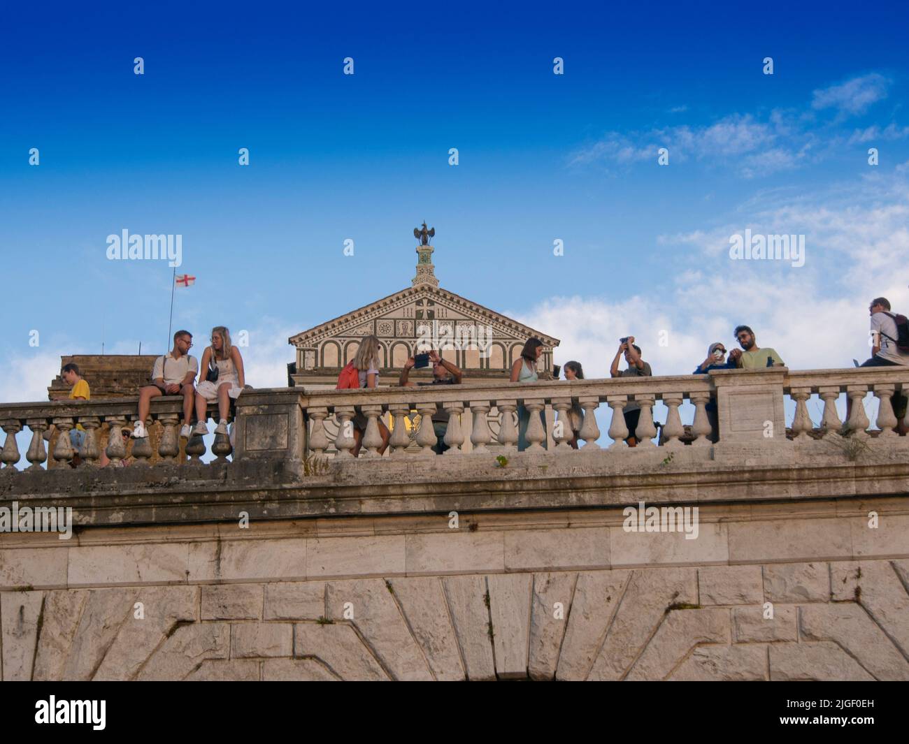 Italie, Toscane, Florence, l'église San Miniato al Monte. Banque D'Images