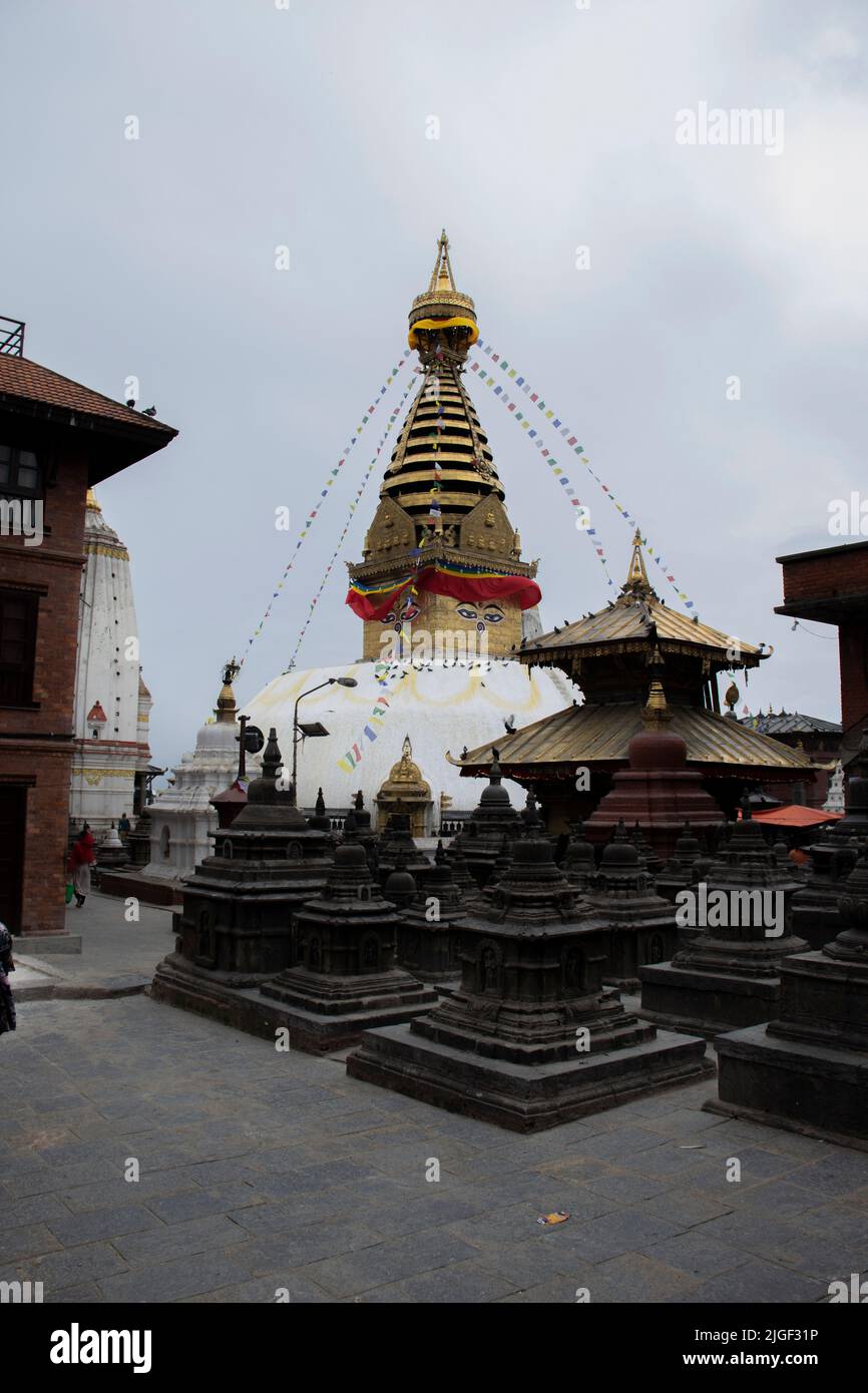 Swayambhunath Stupa Monkey Temple à Katmandou Népal Banque D'Images