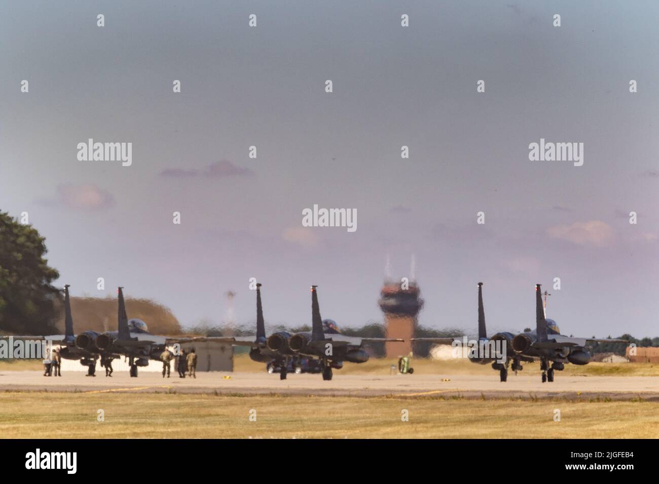 McDonnell Douglas F-15E Strike Eagle à RAF Lakenheath. Banque D'Images