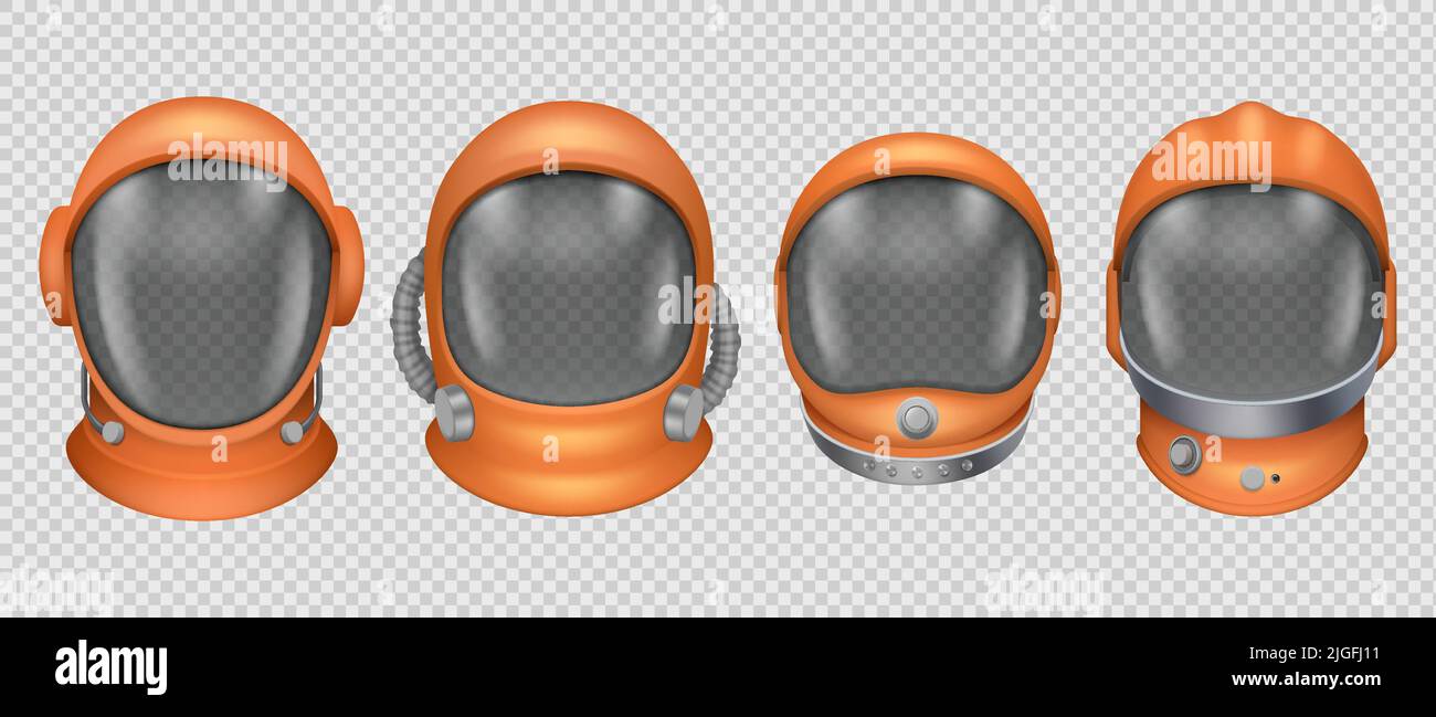 Casque d'astronaute. Spacesuit head outils réflexion militaire masque futuriste pour l'univers exploration décente vecteur réaliste pilote casque Illustration de Vecteur