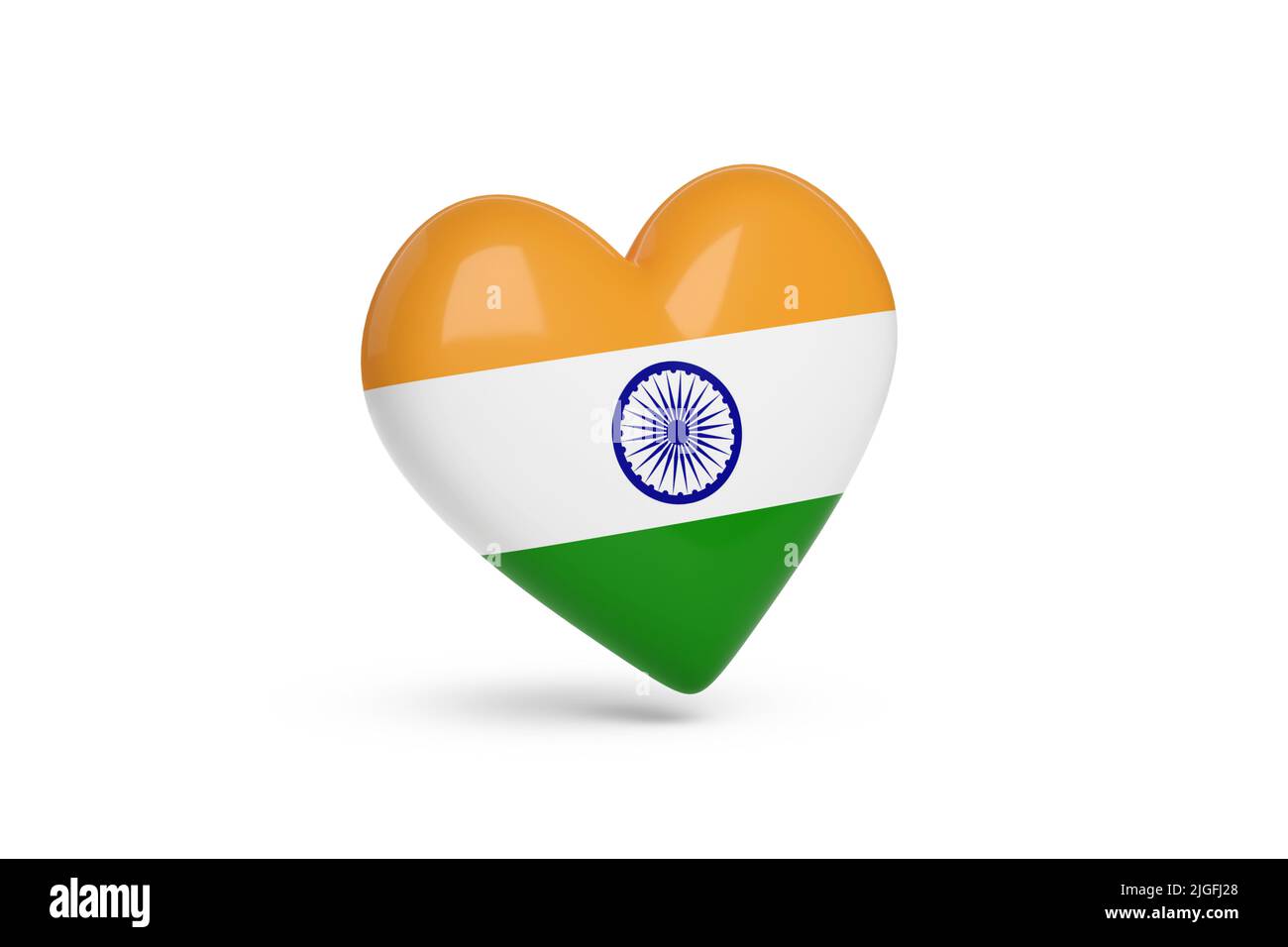 Main de dessin animé avec le drapeau de l'Inde. 3d illustration. Banque D'Images
