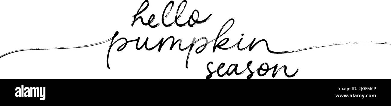 Lettrage linéaire vecteur de la saison Hello Pumpkin Illustration de Vecteur