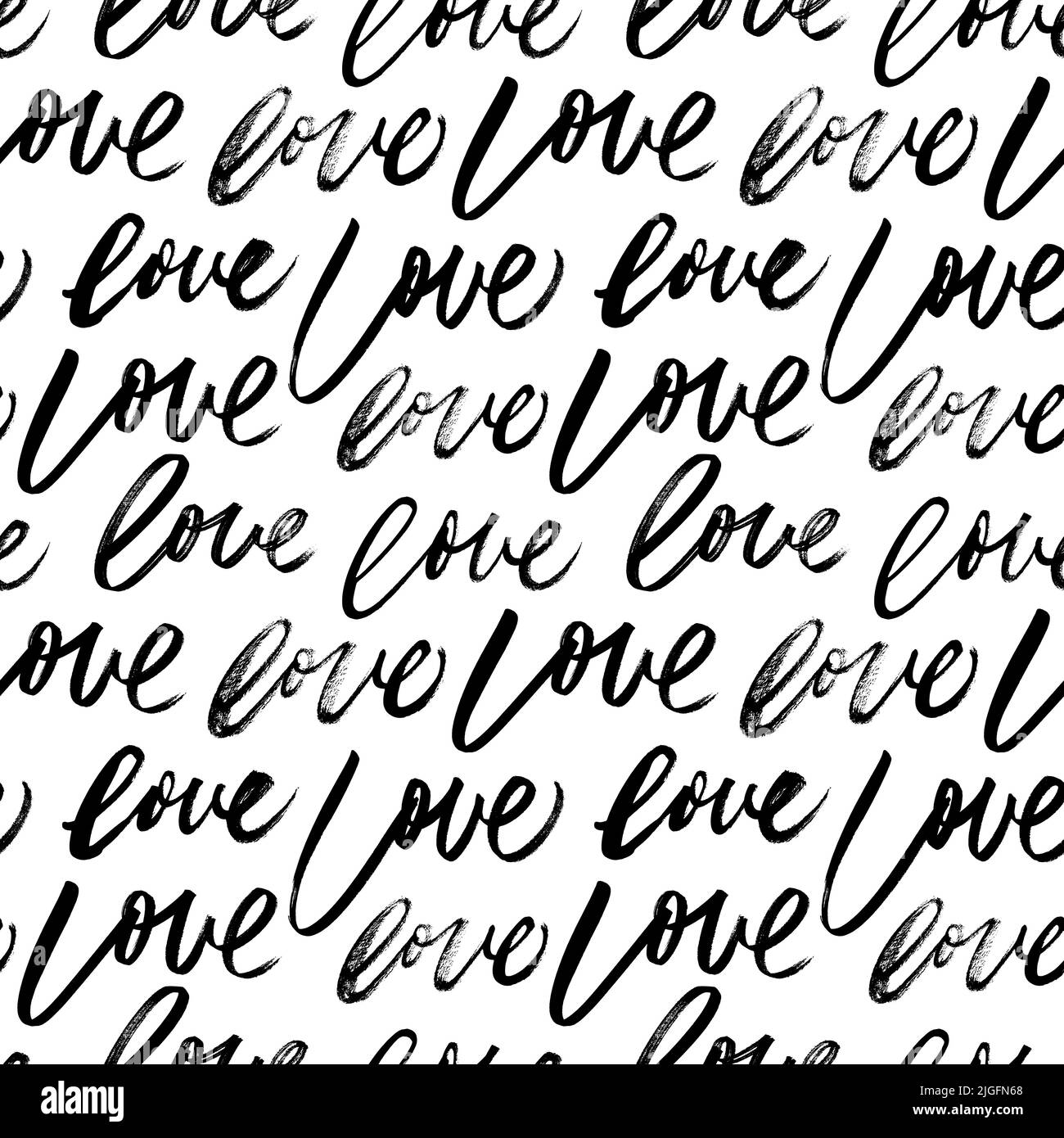 Love lettrage main dessiné vecteur sans couture motif. Illustration de Vecteur