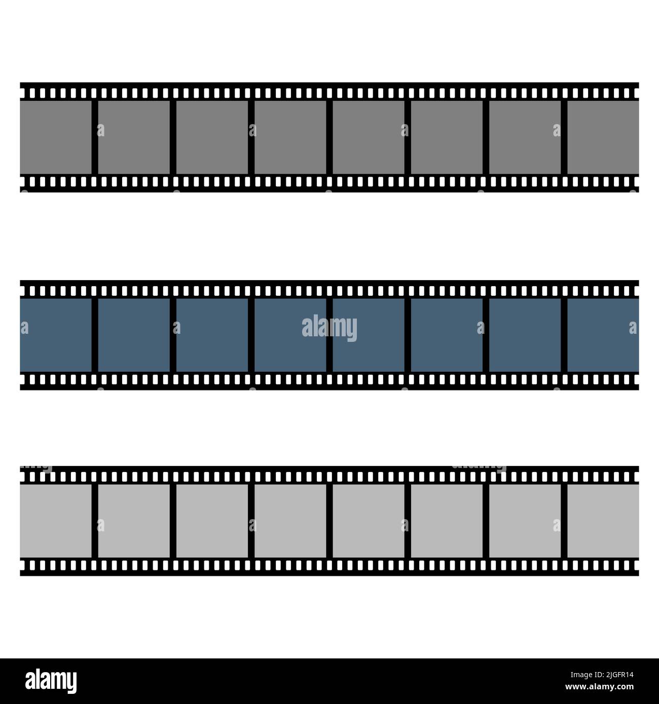 Illustration vectorielle de la collection de bandes de film isolée sur fond blanc Illustration de Vecteur