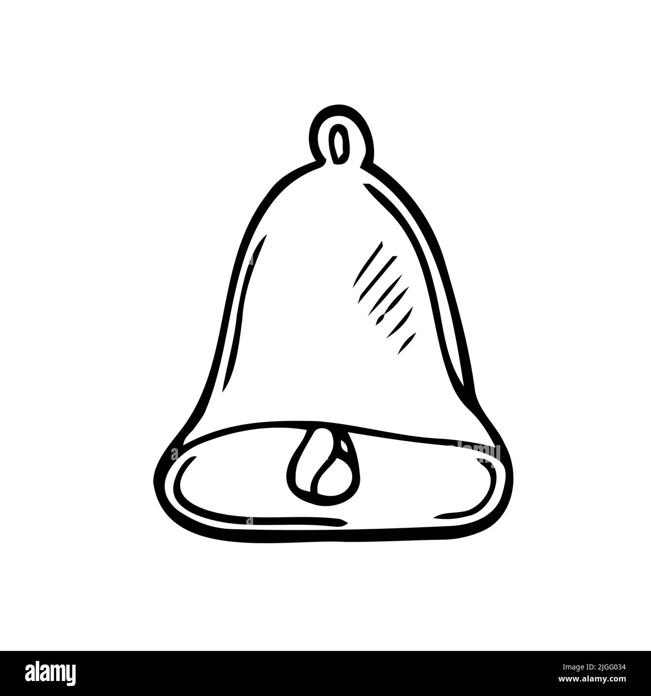 Ensemble simple d'icônes de ligne vectorielle liées à la signalisation de cloche. Avec style de dessin main de la boulinette dessiné à la main Illustration de Vecteur