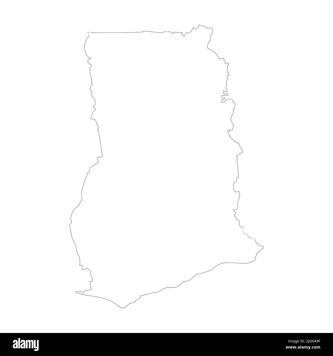 Schéma de la carte du pays vectoriel du Ghana Illustration de Vecteur