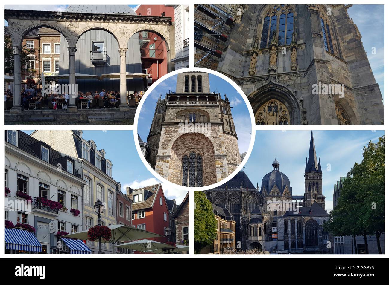 Aix-la-Chapelle (Allemagne) est une ville d'une grande importance historique. Elle était la capitale de l'empire Charlemagne riche en témoignages historiques, c'est un site de l'UNESCO Banque D'Images