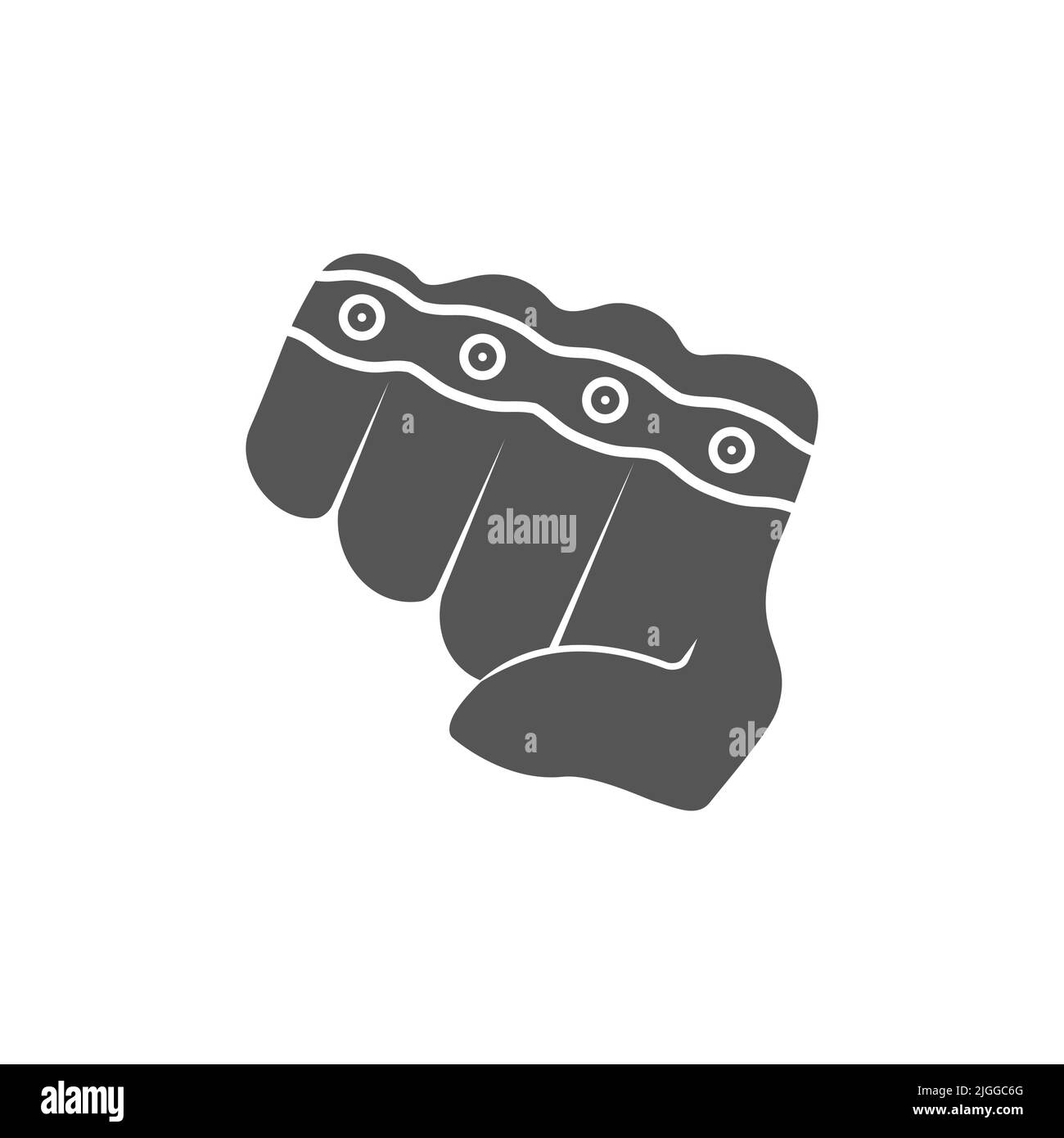 Poing avec porte-fusées en laiton, poinçon. Illustration vectorielle plate isolée sur fond blanc. Illustration de Vecteur