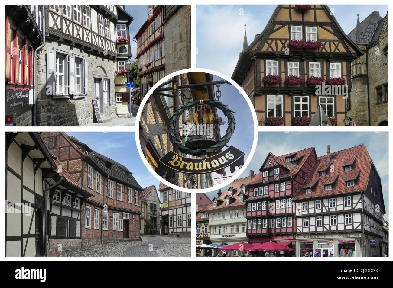 QUEDLINBURG est une belle ville de Saxe-Anhalt caractérisée par une combinaison de vues pittoresques et de lieux intéressants d'intérêt historique. Banque D'Images