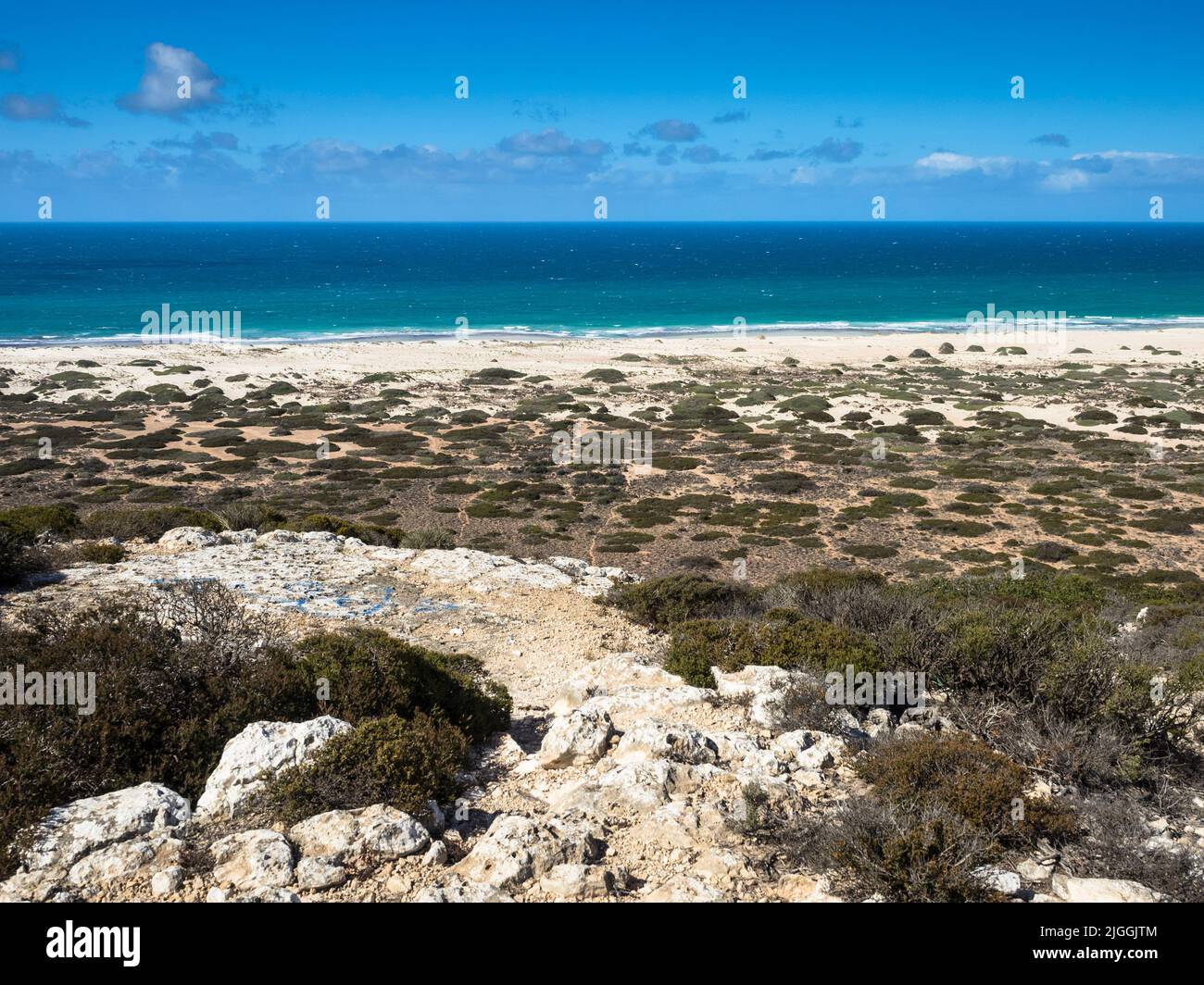Omer Beach et la zone de sable de Merdayerrah sur la grande baie australienne, au bord de la plaine de Nullabouw, près de la frontière ouest-australienne. Banque D'Images