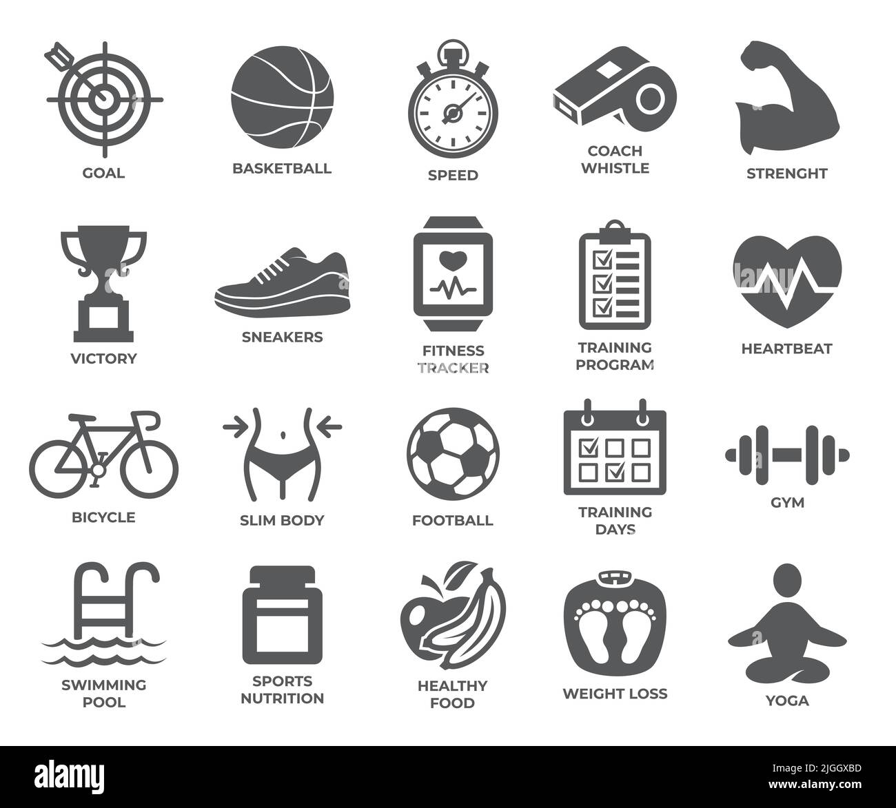 Icônes sport sur fond blanc Illustration de Vecteur