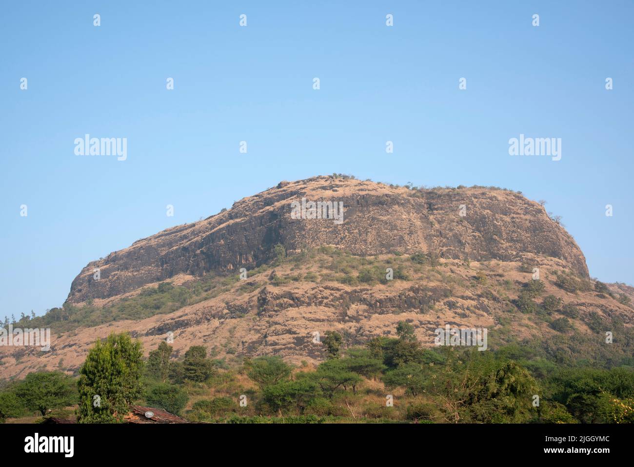 Kadelot Tok, Kadelot point, fort Shivneri, Taluka Junnar, district de Pune Banque D'Images