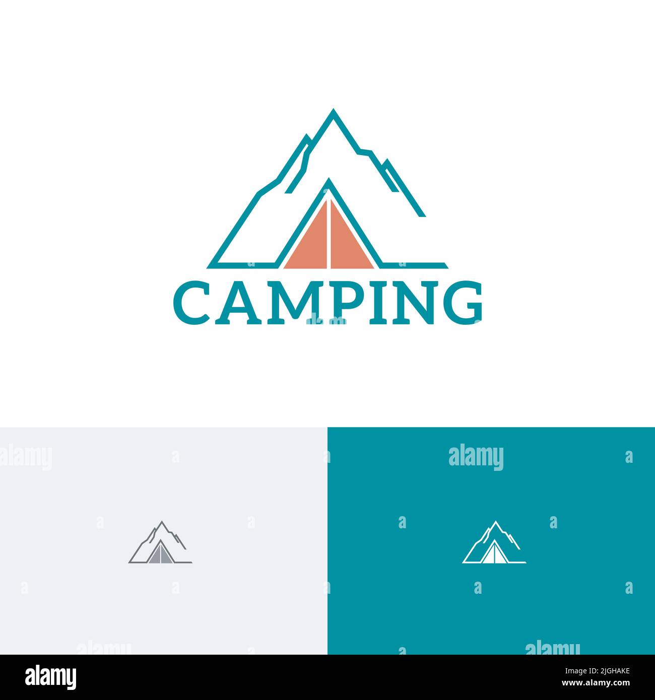 Mountain Camping Summit nature Explore Adventure logo Illustration de Vecteur