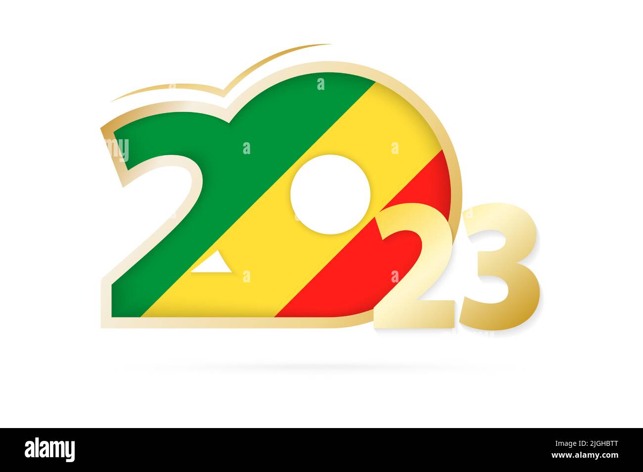 Année 2023 avec motif drapeau du Congo. Illustration vectorielle. Illustration de Vecteur