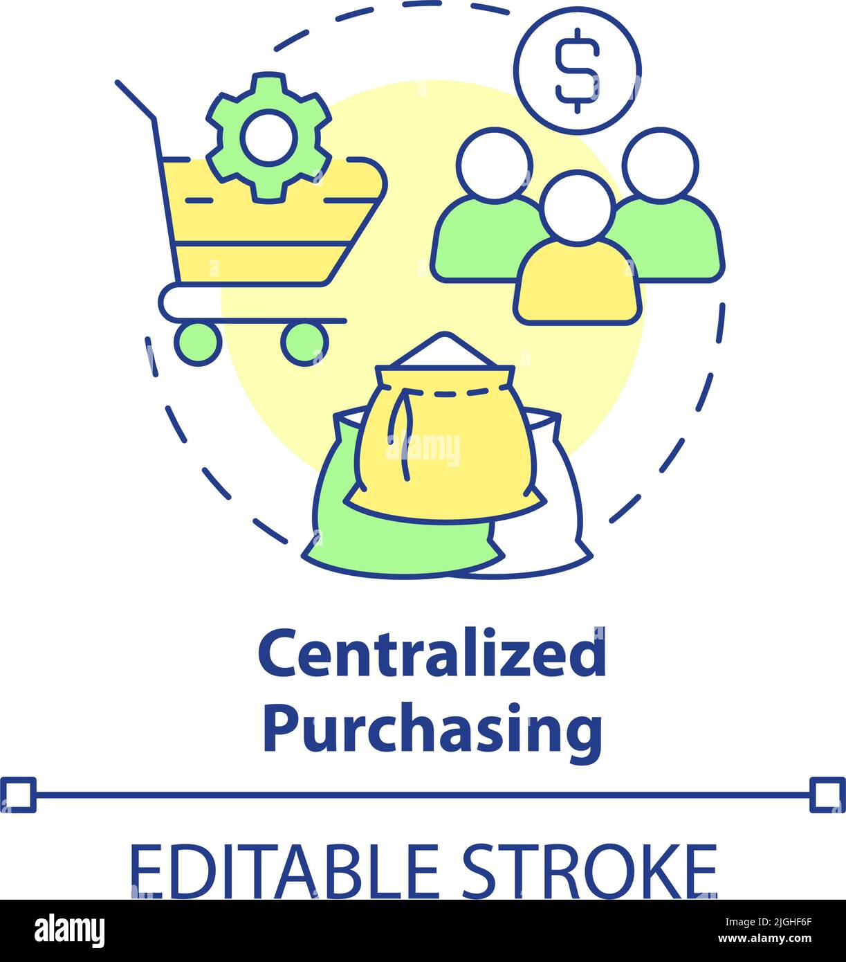 Icône de concept d'achat centralisé Illustration de Vecteur