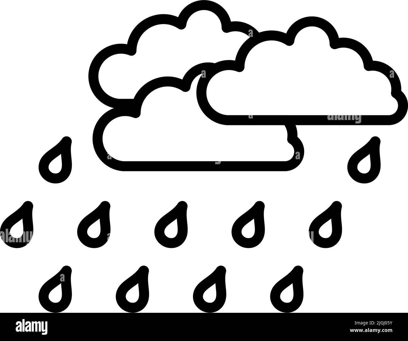 Icône pluie. Contour en gras avec largeur de contour modifiable. Illustration vectorielle. Illustration de Vecteur