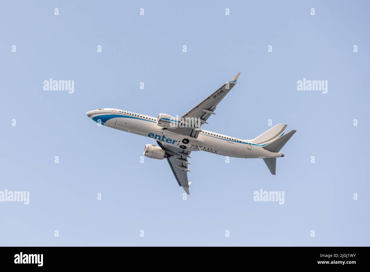 Entrer dans Air Boeing 737 MAX 8 SP-EXB Banque D'Images