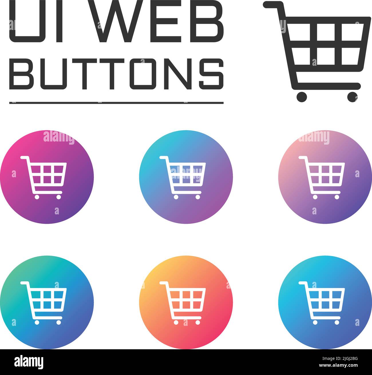 bouton web de l'interface utilisateur du compte du panier. éléments de l'interface utilisateur Illustration de Vecteur