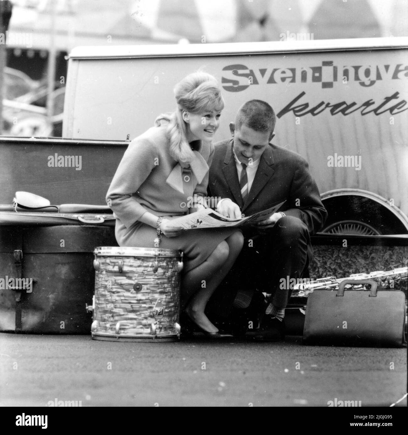« Un après-midi à » le vert « en attente d'enregistrement radio ». Banque D'Images
