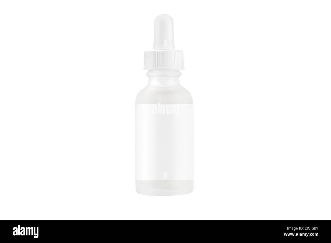 Maquette de flacon compte-gouttes isolée sur fond blanc. Étiquette vierge. Flacons vides en verre cosmétique pour médicaments liquides. Modèle transparent. Antiseptique Banque D'Images