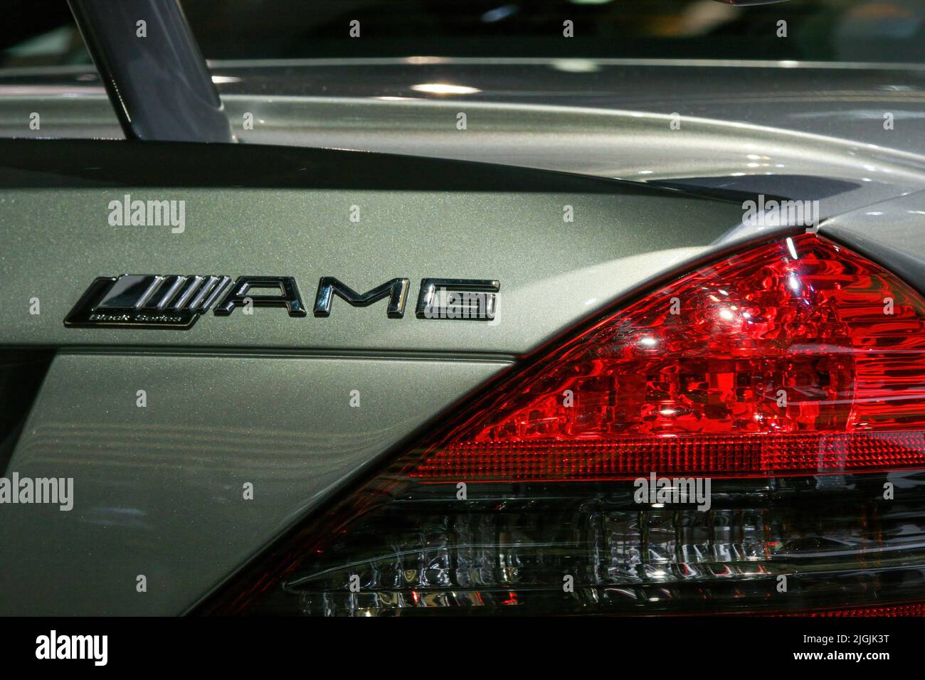 Gros plan sur l'arrière d'une voiture de sport AMG Mercedes au salon international de l'auto nord-américain (NAIAS) à Detroit, Michigan, États-Unis. Banque D'Images
