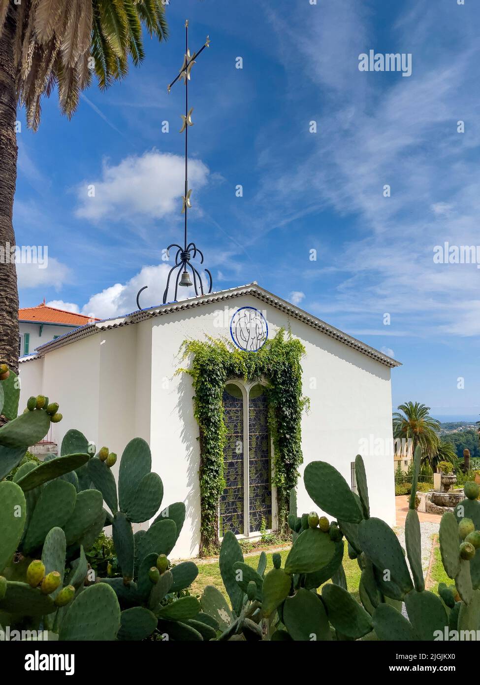 La façade de la chapelle de la Mattace, Vence, berceau d'Azur, France Banque D'Images