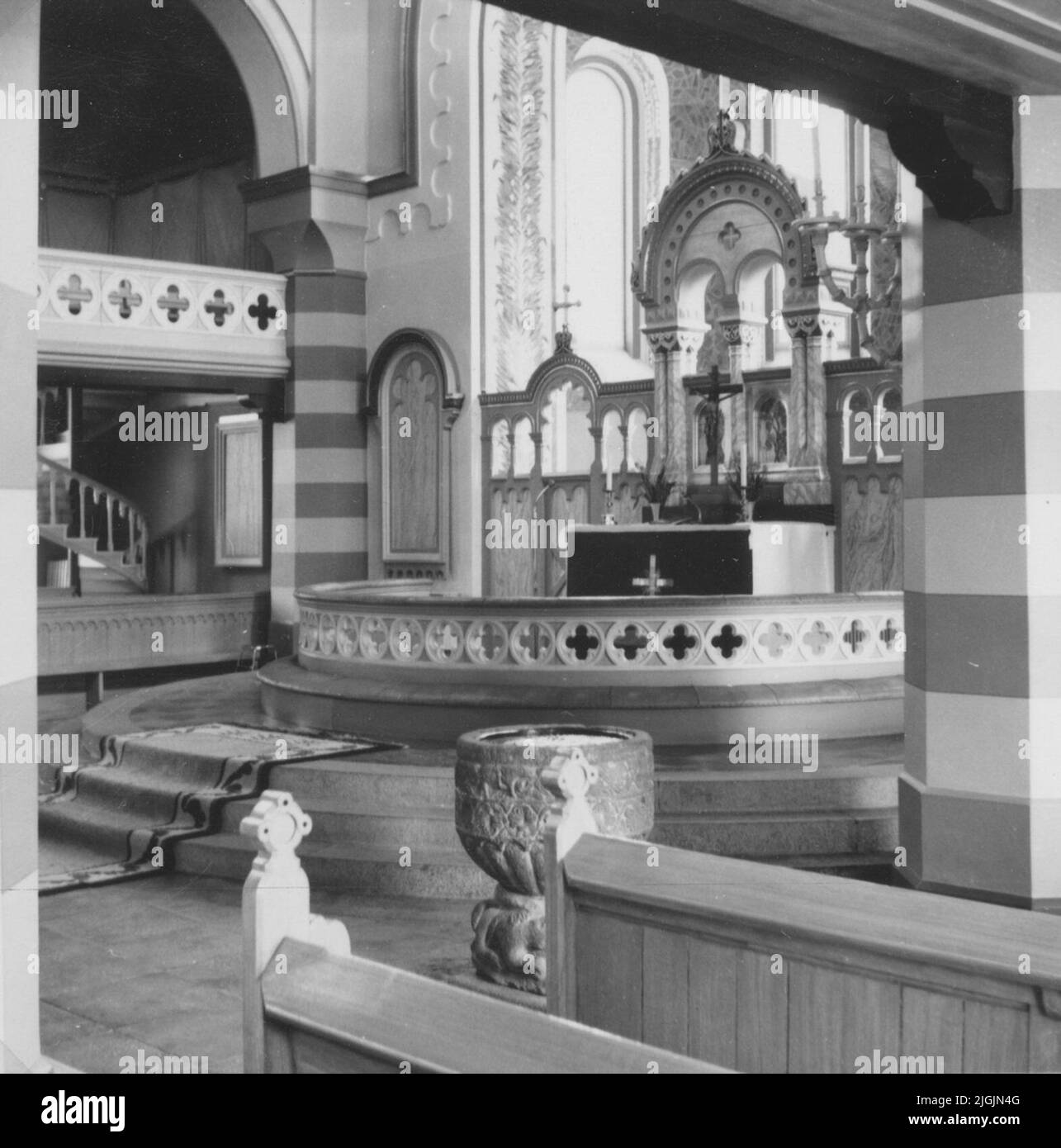 Kyrka intérieur détail contre l'autel dans l'église Bräkne-Hoby. Banque D'Images