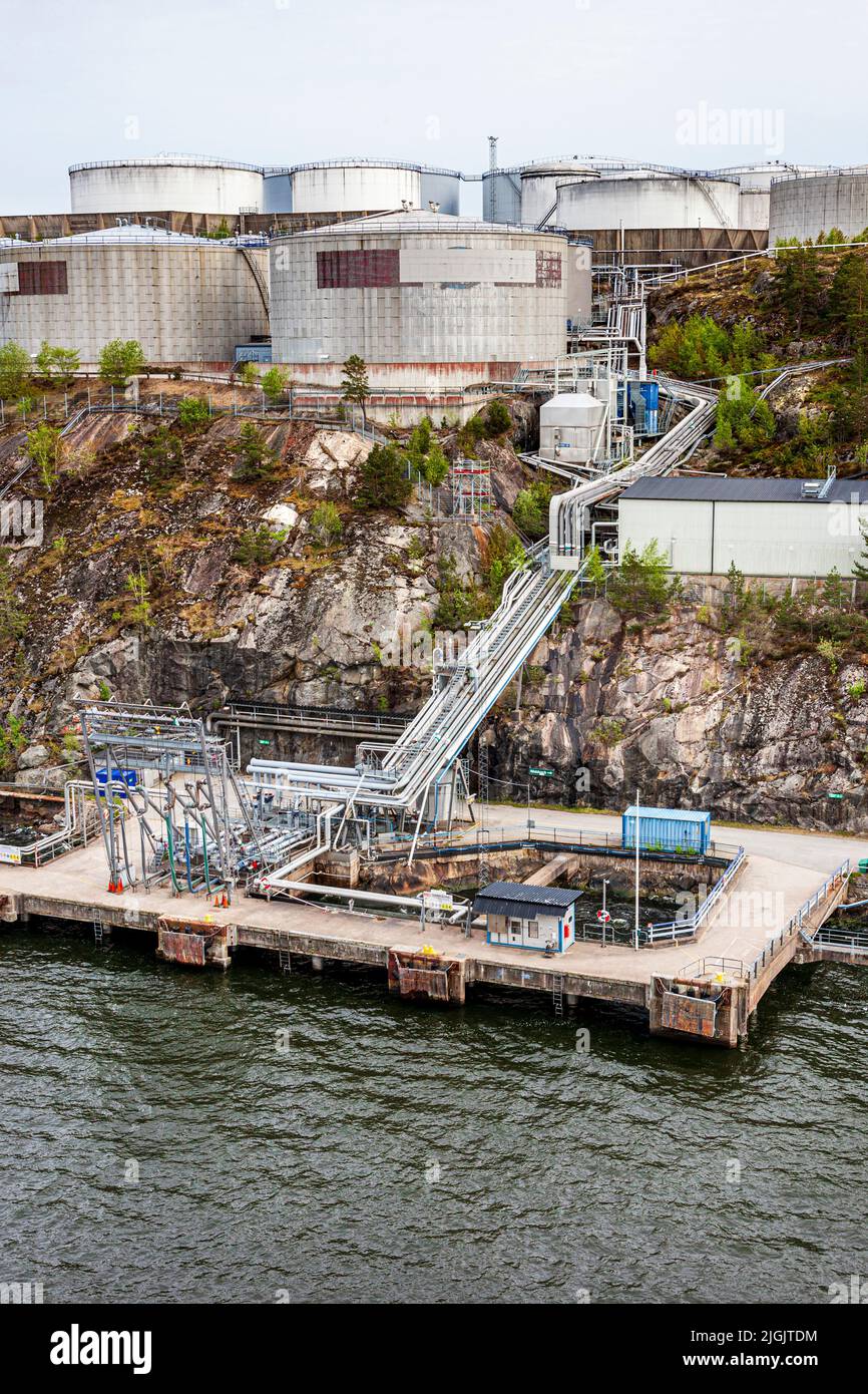 Circle K Bergs Oil Port (Bergs Oljehamn) à Nacka, dans l'archipel de Stockholm, en Suède Banque D'Images