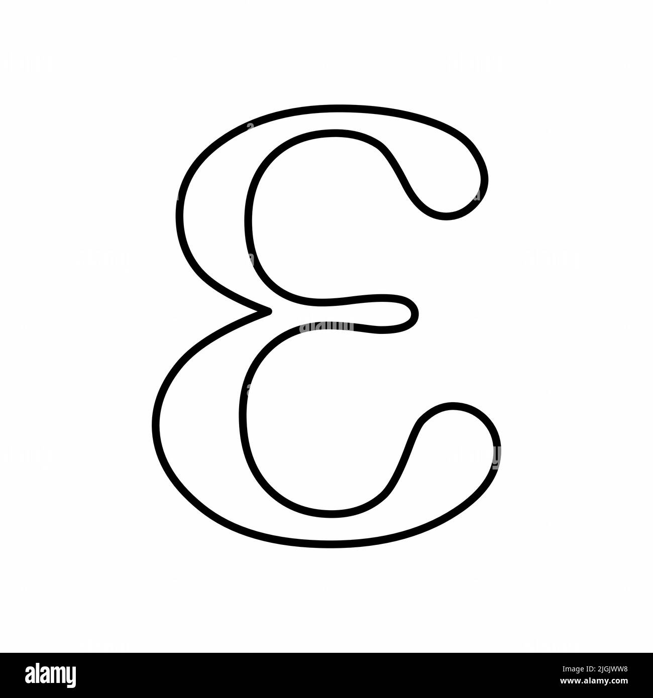 Panneau grec Epsilon. Contours noirs sur fond blanc. Illustration de Vecteur Panneau grec Epsilon. Contours noirs sur fond blanc. Illustration de Vecteur
